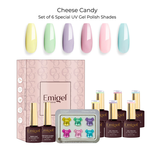 Emigel - Set of 6- Cheese Candy UV Gel Polish