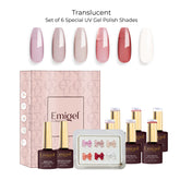 Emigel - Set of 6- Translucent UV Gel