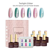 Emigel - Set of 6- Twilight Glitter UV Gel Polish