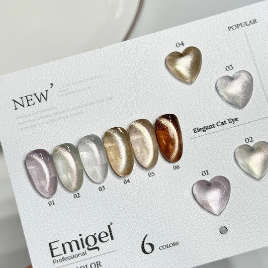 Emigel - Elegant UV Cat Eye Gel Polish Kit - 6 Shades