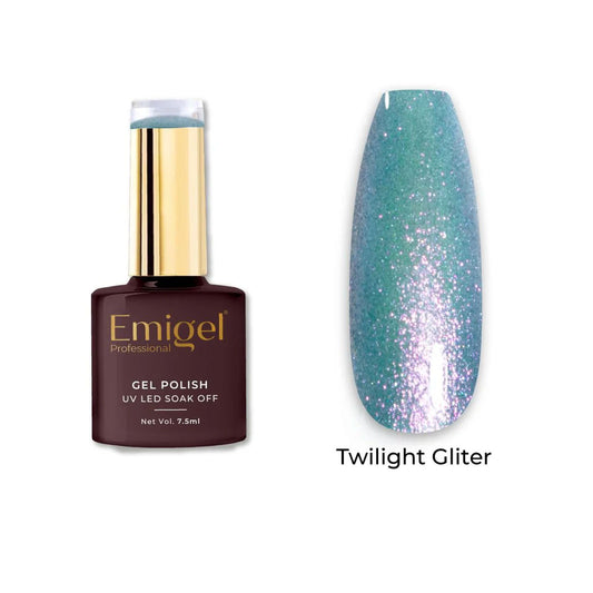 Emigel - Twilight Glitter Gel Polish - 004- AQUA TWILIGHT