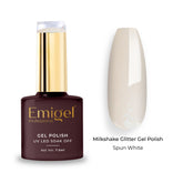 Emigel - Milkshake Glitter Gel Polish - 004 - Spun White