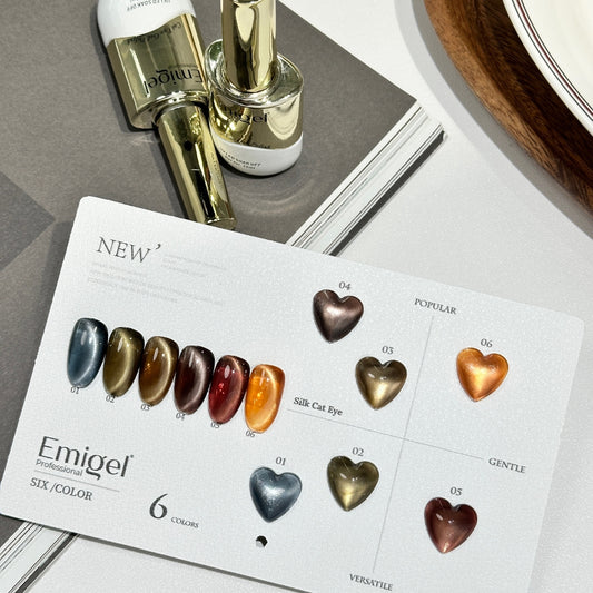 Emigel - Silk UV Cateye Polish Kit - 6 Shades