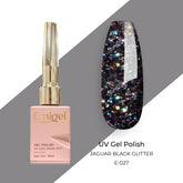 Emigel - UV Gel Polish - JAGUAR BLACK GLITTER - E027