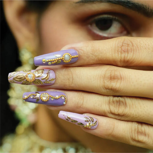 Royal Purple Elegance - Emigel Wedding Nail Art Collection