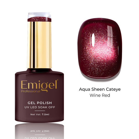 Special Gel Polish- Aqua Sheen Cateye  -011-Wine Red