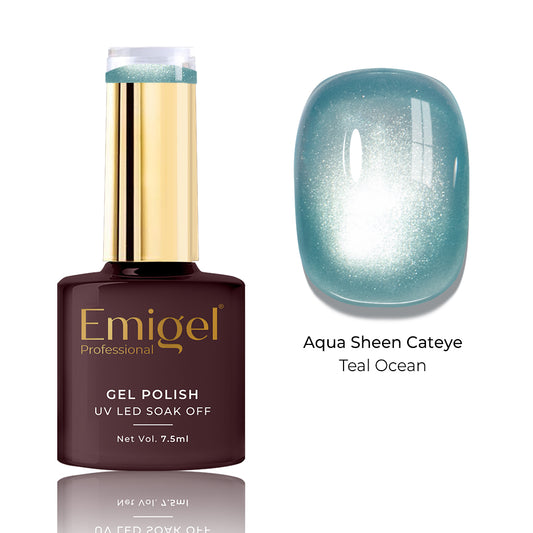 Special Gel Polish- Aqua Sheen Cateye  -014-Teal Ocean
