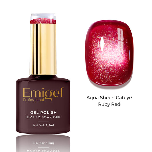 Special Gel Polish- Aqua Sheen Cateye  -010-Ruby Red