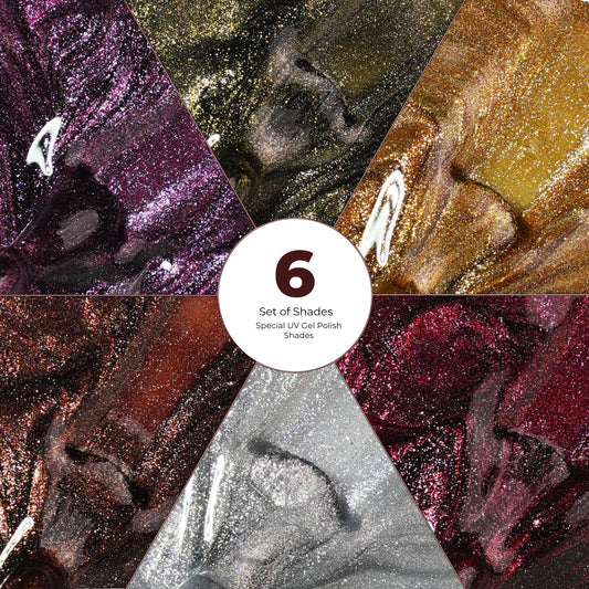 Emigel - Set of 6- Gem Cateye UV Gel Polish