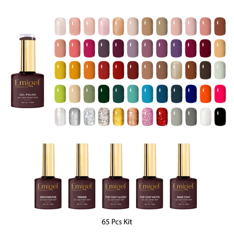 Gel polish Kit 65 pc ( 60 pc + 5 pc complimentary with shade card)