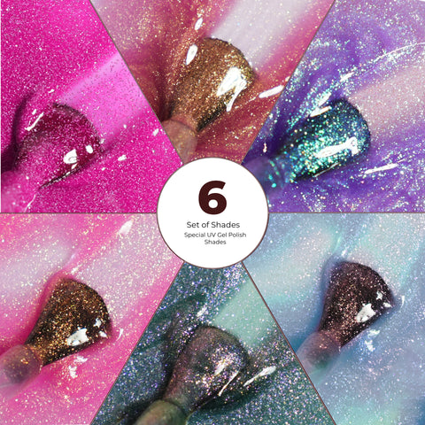 Emigel - Set of 6- Twilight Glitter UV Gel Polish