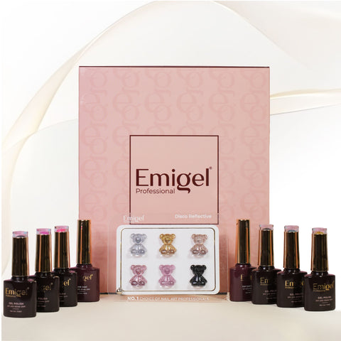 Emigel - Set of 6- Disco Reflective  UV Gel Polish