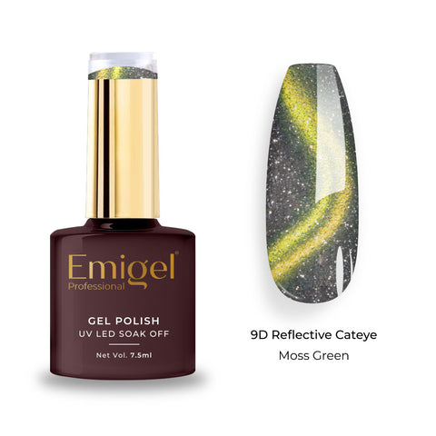 Emigel - 9D Reflective Cateye Gel Polish - 005 - Moss Green