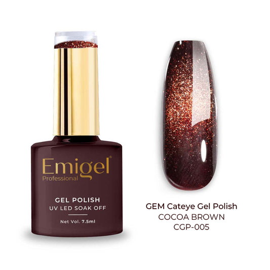 Emigel - Gem Cateye UV Gel Polish - 005 - Cocoa Brown 1080
