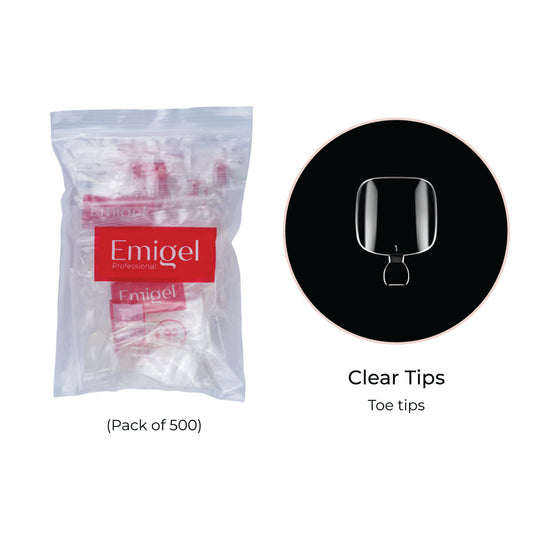 Emigel - Nail Tips - Clear - Toe Tips