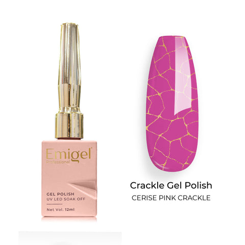 Emigel - Crackle Polish - 003 - CERISE PINK CRACKLE