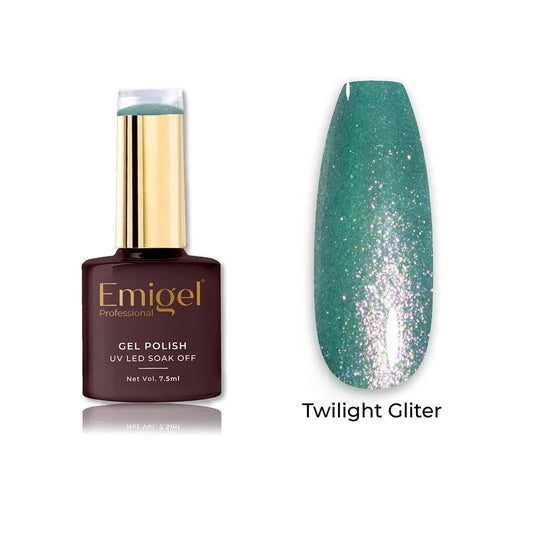 Emigel - Twilight Glitter Gel Polish - 002 - EMERALD TWILIGHT 1066