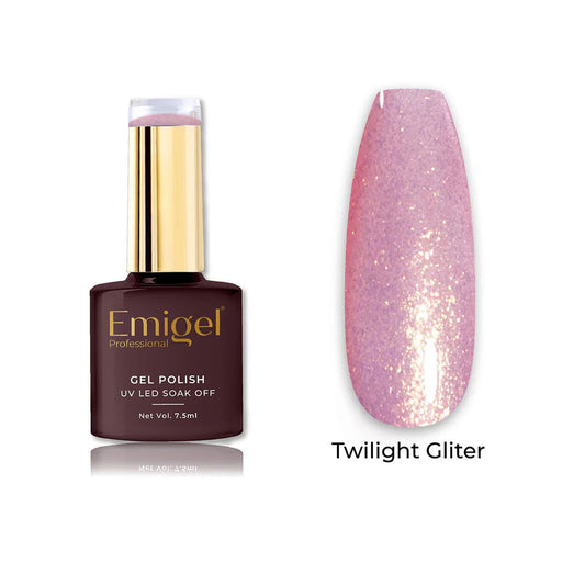 Emigel - Twilight Glitter Gel Polish - 005 - CORAL TWILIGHT 1066