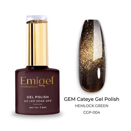 Emigel - Gem Cateye UV Gel Polish - 004 - Hemlock Green 1080