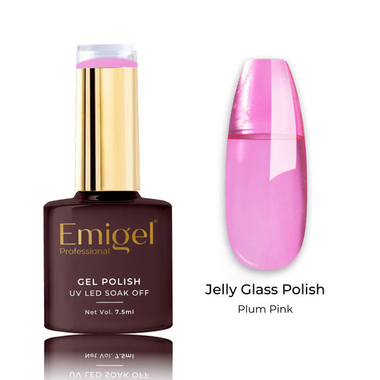 Emigel - Jelly Glass Gel Polish - 008 - PLUM PINK