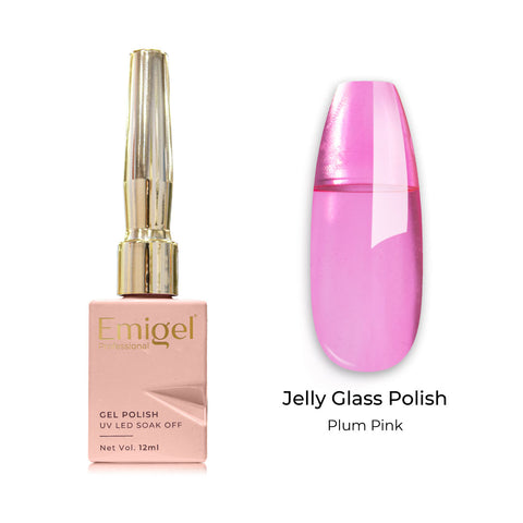 Emigel - Jelly Glass Gel Polish - 008 - PLUM PINK