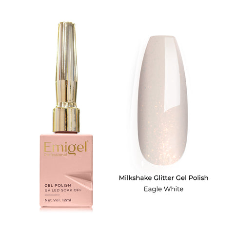 Emigel - Milkshake Glitter Gel Polish - 002 - Eagle White