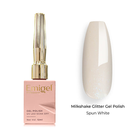 Emigel - Milkshake Glitter Gel Polish - 004 - Spun White