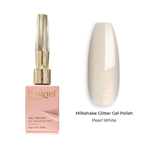 Emigel - Milkshake Glitter Gel Polish - 005 - Pearl White