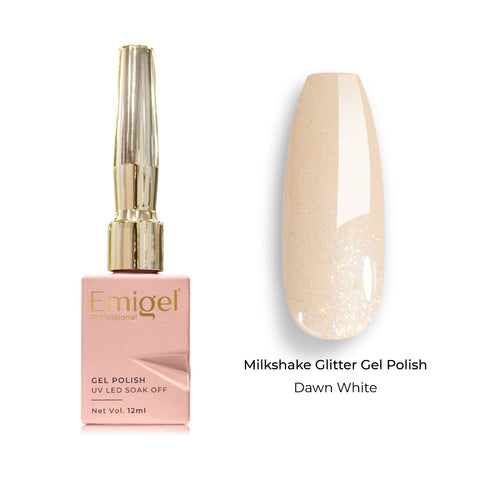 Emigel - Milkshake Glitter Gel Polish - 006 - Dawn White