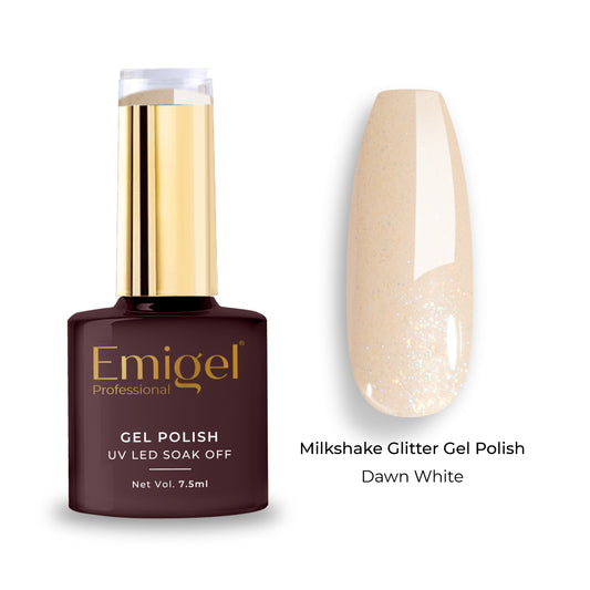 Emigel - Milkshake Glitter Gel Polish - 006 - Dawn White 1080