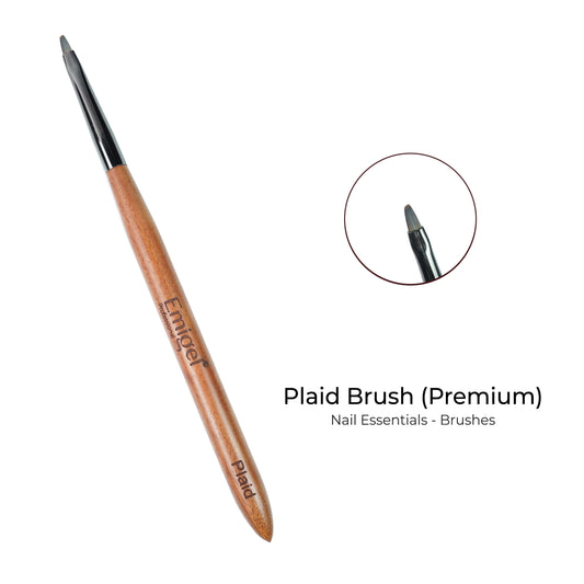 Emigel - Premium Nail Art Brushes (Wooden) - Plaid Brush