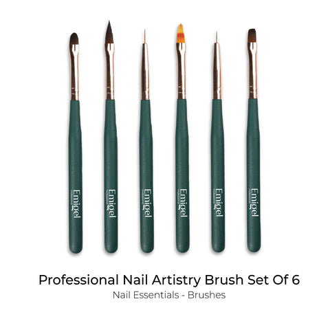 Emigel - Professional Nail Artistry Brush Set-Of-6