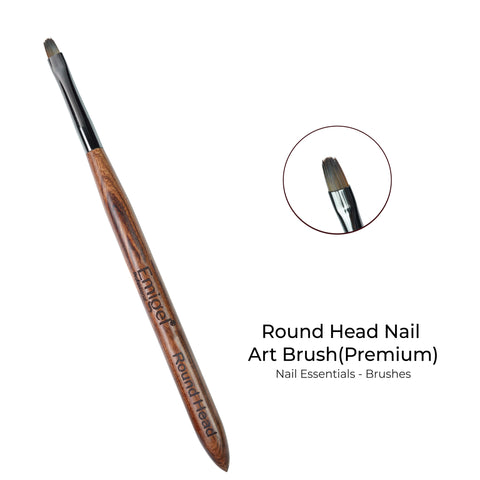 Emigel - Premium Nail Art Brushes (Wooden) - Round Head Nail Art Brush