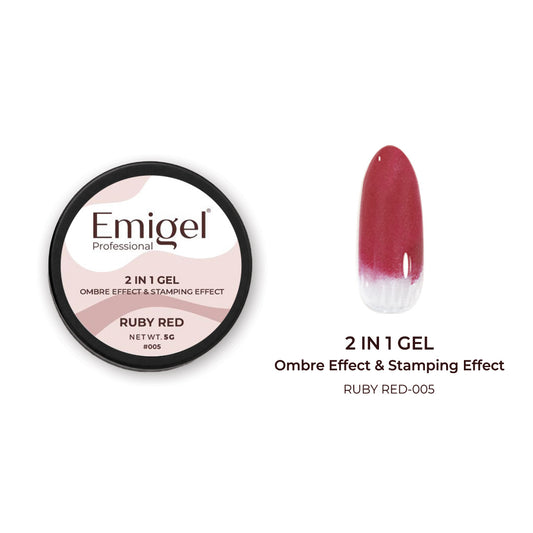 Emigel 2-in-1 Ombre & Stamping Gel - 005 - Ruby Red (5g)