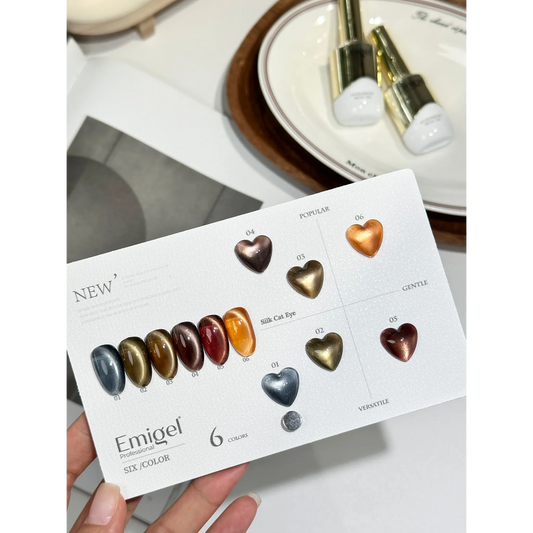 Emigel - Silk UV Cateye Polish Kit - 6 Shades