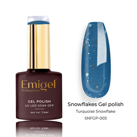 Emigel - Snowflakes Gel Polish - TURQUOISE SNOWFLAKE - 003