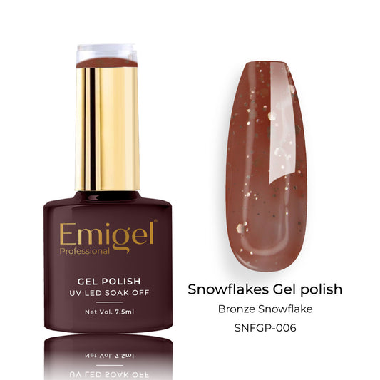 Emigel - Snowflakes Gel Polish - ⁠BRONZE SNOWFLAKE  - 006 1080