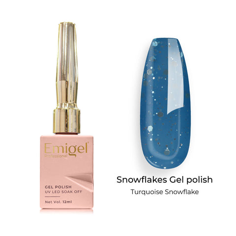 Emigel - Snowflakes Gel Polish - TURQUOISE SNOWFLAKE - 003
