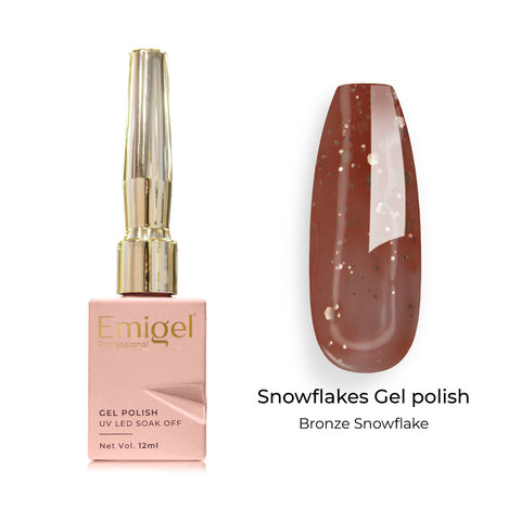 Emigel - Snowflakes Gel Polish - ⁠BRONZE SNOWFLAKE  - 006