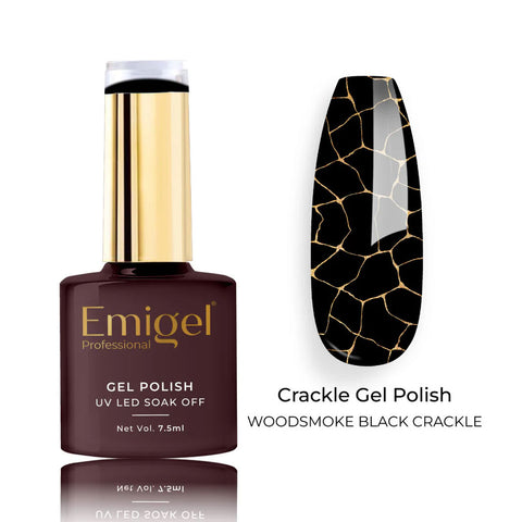 Emigel - Crackle Polish - 006 - WOODSMOKE BLACK CRACKLE