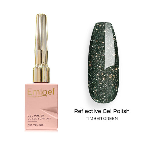 Emigel - Reflective Gel Polish - 006 - TIMBER GREEN