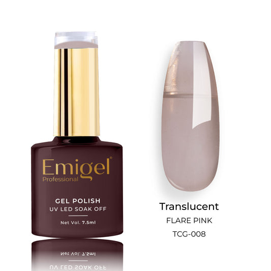 Emigel - Translucent Gel Polish - 008 - FLARE PINK