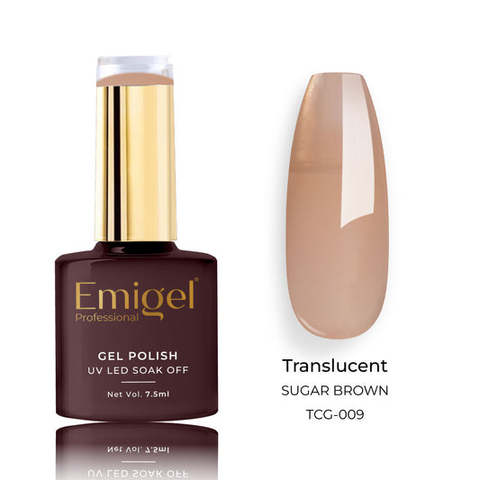 Emigel - Translucent Gel Polish - 009 - SUGAR BROWN