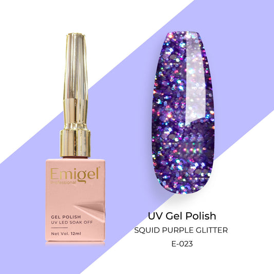 Emigel - UV Gel Polish - SQUID PURPLE GLITTER  - E023