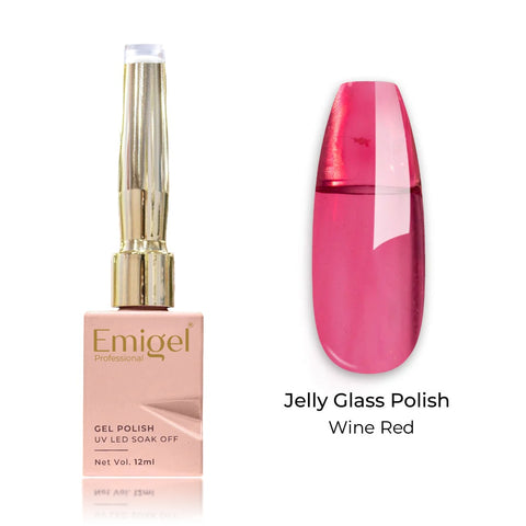 Emigel - Jelly Glass Gel Polish - 007 - WINE RED