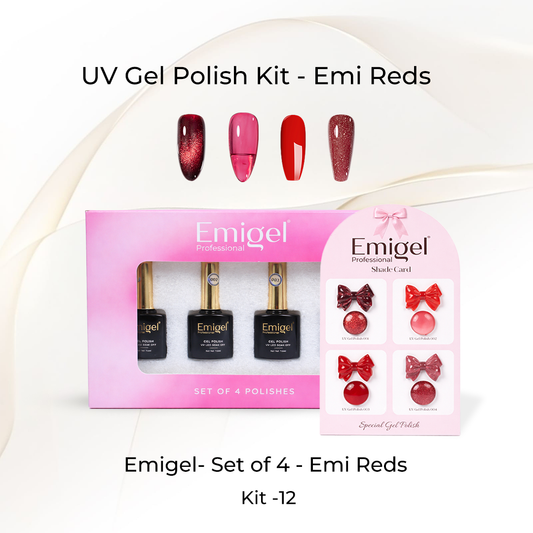 Emigel - Set of 4 - Emi Reds Gel Polish Kit - 12