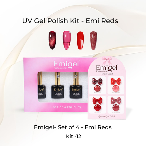 Emigel - Set of 4 - Emi Reds Gel Polish Kit - 12