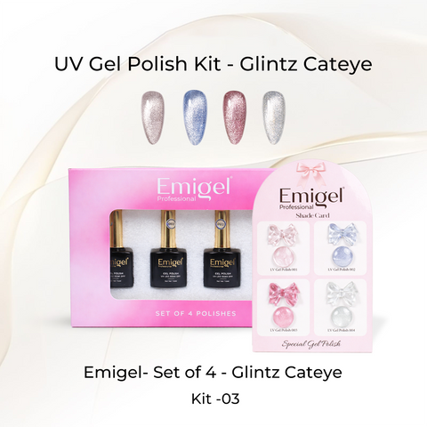 Emigel - Set of 4 - Glintz Cateye Gel Polish Kit - 03