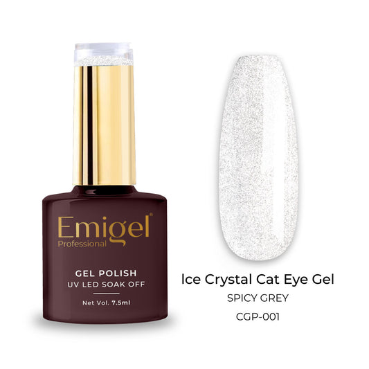 Emigel - Ice Crystal Cat Eye Gel Polish - Spicy Grey - 001