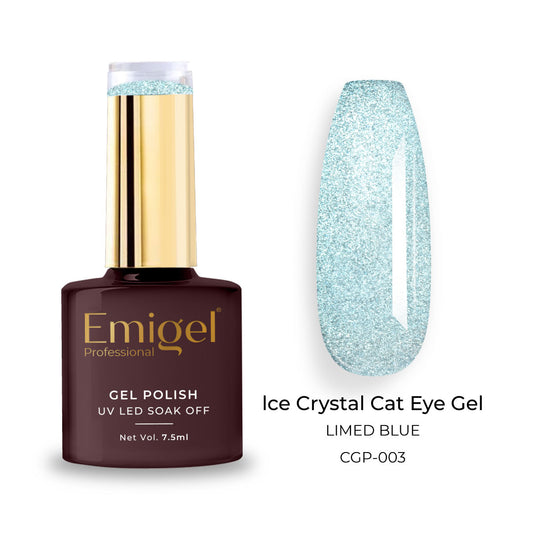 Emigel - Ice Crystal Cat Eye Gel Polish - Limed Blue - 003